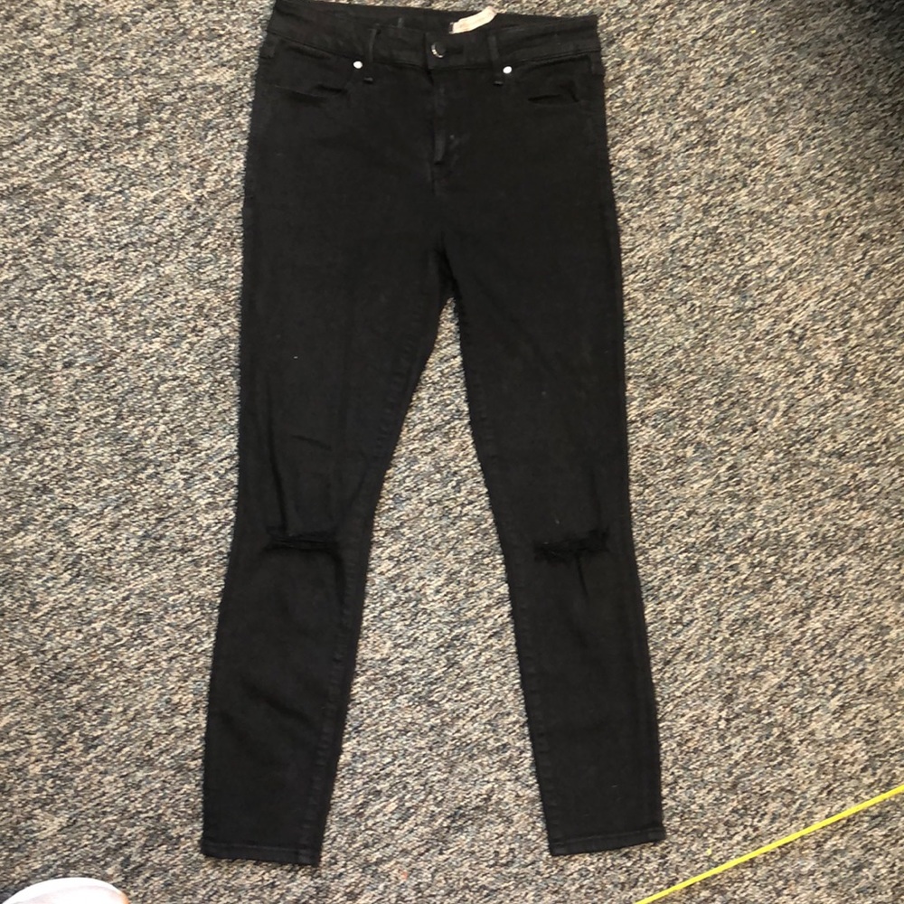 Abercrombie & Fitch Black Distressed Jeans Sz 27